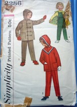 Simplicity Boys’ &amp; Girls’ Jacket Pants &amp; Separate Hood Size 4 #2286 - £5.50 GBP