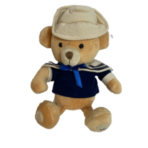 Fiesta 7&quot; Navy Sailor Bear Plush Shirt &amp; Hat Stuffed Animal Toy - £7.09 GBP