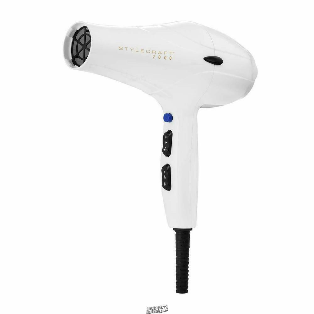 StyleCraft Ultra 1" Tri-Plex Corded Electric 2000 Professional Dryer White - $75.99