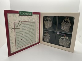 Longaberger 1995 Christmas Commemorative Collection Pewter Basket Ornament Set - £9.39 GBP