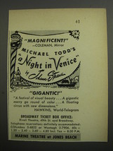 1952 Michael Todd&#39;s A Night in Venice by Johann Strauss Advertisement - £14.87 GBP