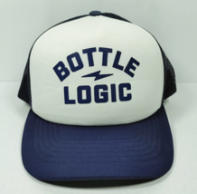 Bottle Logic Navy Blue White Trucker Hat Cap Snapback Mesh Back YUPOONG ... - $7.95