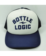 Bottle Logic Navy Blue White Trucker Hat Cap Snapback Mesh Back YUPOONG ... - $149.03 MXN