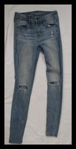 American Eagle Super Stretch X Womens Size 4 Distressed Blue Skinny Leg - $14.84
