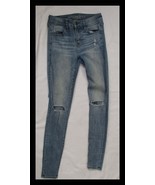 American Eagle Super Stretch X Womens Size 4 Distressed Blue Skinny Leg - $273.21 MXN
