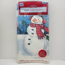 2 Pack Holiday Table Cover 54&quot; X 84&quot; Paper Snowman, Cool back drop for p... - £6.36 GBP