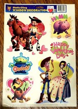 TOY STORY 2 Valentine Static Cling Window Decorations 2 Sheets 12&quot; x 17&quot; Unused - £18.35 GBP