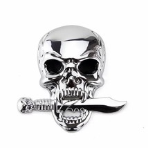 3D Chrome  Bone Skeleton Evil Car Trunk   Emblem Decal Stickers - £75.21 GBP