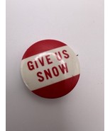 Vintage Give Us Snow Political Pin Red And White 3.2cm - €16,50 EUR