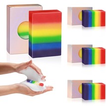 4 Pcs Pride Flag Soap Rainbow Handmade Scented Soap Bars LGBT Colorful Gay Lesbi - £24.95 GBP