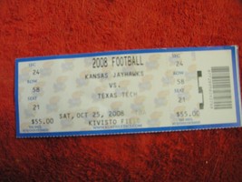 2008 Kansas Jayhawks Vs. Texas Tech Oct 25, 2008 @ Kivisto Field - £1.59 GBP