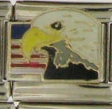 Close Up Eagle Head American Flag Style 20 Wholesale Italian Charm 9MM K20 - £11.85 GBP