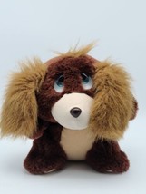 Galoob Vtg 1989 Brown Dog Plush Doll Lost n&#39; Founds 10&quot; Droopy Blue Eyes *VGC* - £12.32 GBP