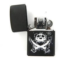 Used Extra Large X Large Black Zippo Lighter Gorilla Skull Swords - £119.39 GBP