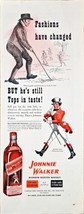 1944-WWII-Vintage Print Ad-JOHNNIE WALKER-Whiskey-Color-Golf-Red-Black Label-VTG - $14.25