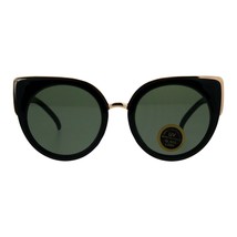 Impact Resistant Flat Glass Lens Sunglasses Womens Oversized Round Cateye - £9.61 GBP