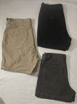 QTY OF 3 PAIRS OF MEN&#39;S SHORTS BLUE &amp; KHAKI CARGO SHORTS ARE BOTH MED JE... - $50.22