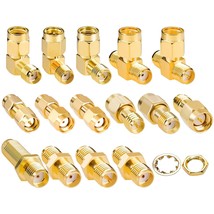 Sma Connectors Kit Gold-Plated Sma Adapters Set Male Female Rr-Sma Rf Coax Barre - £22.24 GBP