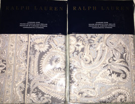 Ralph Lauren Mariella Paisley Standard Pillow Shams Grey 2pc Set Bnip $260 - £85.53 GBP