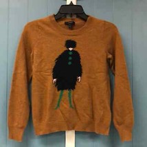 J. crew tan/rust novelty print sweater women’s size XXS wool rabbit hair - $30.29