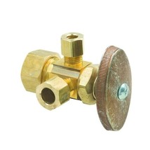 BrassCraft Dual Outlet Stop Multi-Turn Valve 1/2 in x 3/8 in x 1/4&quot; CR19... - $14.26