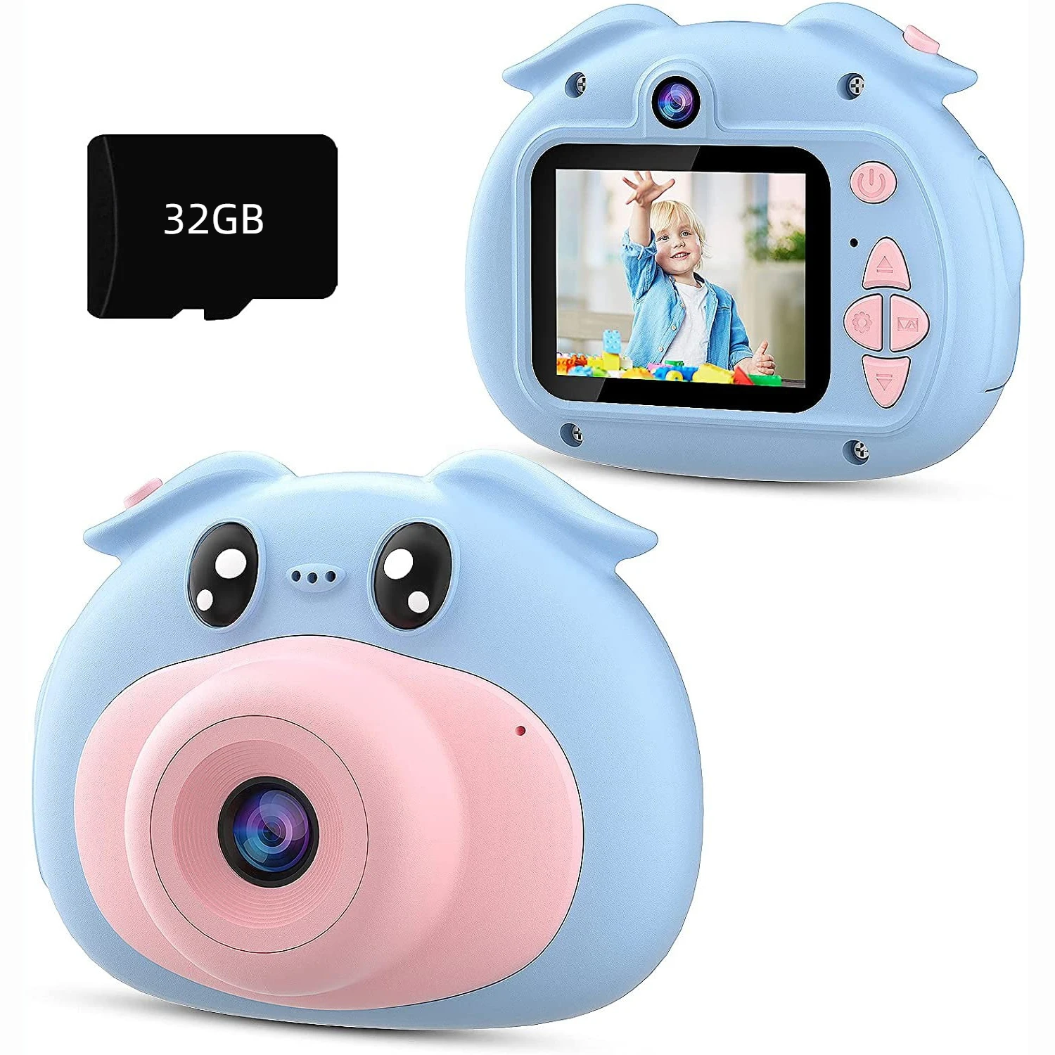 1080P HD Front and Rear Dual Lens Cute Digital Camera for Kids Mini Educ... - £28.93 GBP+