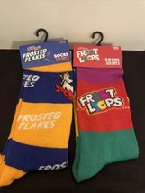 2 Pairs KELLOGG&#39;S FROSTED FLAKES &amp; FROOT LOOPS Cereal Crew Socks - $12.19