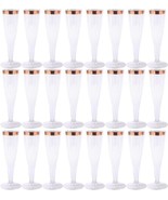 Prestee 24 Plastic Champagne Flutes - Gold Rim Champagne Flutes - Plastic - $7.07