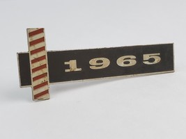 1965 Plymouth Belvedere Date Badge Emblem Red White Striped 2-post tin metal - £43.54 GBP