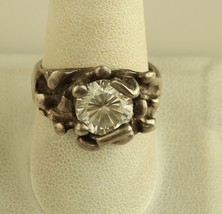 Vintage Sterling Silver 925 Mexico Retro Nugget Engagement Ring unisex Band - £39.56 GBP