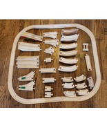 Large Lot of  Wooden Railway Train Track  Curves, Switches, Bridges, SEE... - £41.87 GBP
