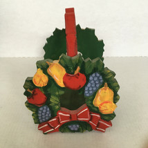Decorative winter holiday design painted wood container with handle card... - €16,84 EUR