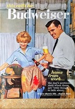 Budweiser Beer Print Ad Vintage 1962 Ephemera Wall Art Home From Work Decor - $231.02 MXN