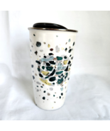 Starbucks Ceramic Tumbler Travel Mug Lid Holiday Confetti Splatter 12oz ... - £13.95 GBP