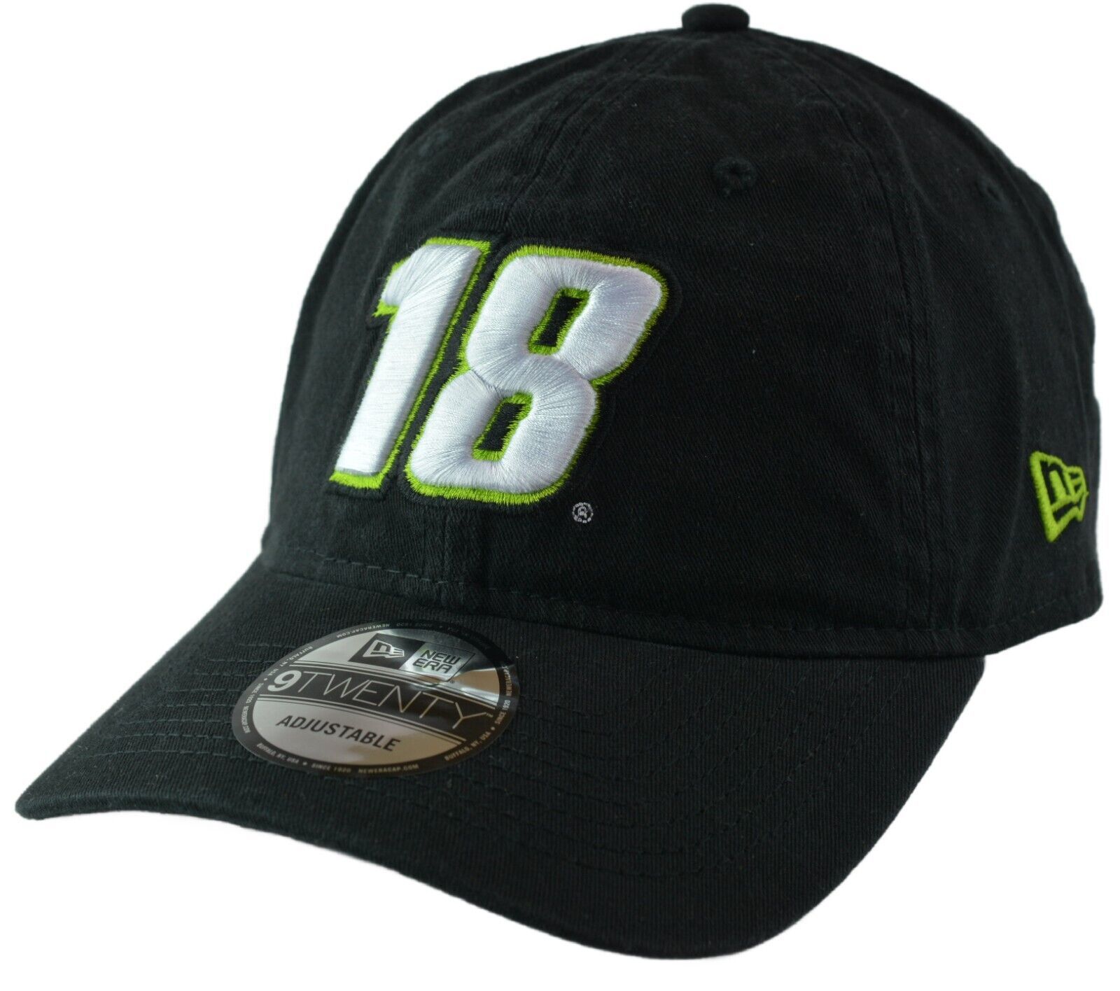 Kyle Busch #18 New Era NASCAR Driver 9TWENTY Black & Neon Adjustable Hat