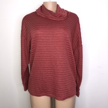 Jones New York Cocoon Shirt Cowl Neck Long Sleeve Red NWT Size Large Swe... - $24.25