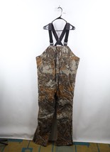 Vintage 90s Cabelas Mens XL Faded Quilted Realtree Camouflage Overalls Bibs USA - £85.59 GBP