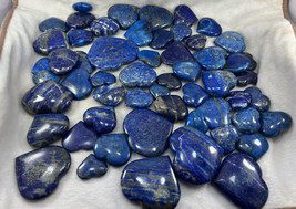 Hearts shape polished healing chakra good Quality Lapis Lazuli necklace ... - £116.53 GBP