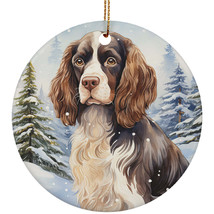 Cute Springer Spaniel Dog Christmas Winter Vintage Ornament Ceramic Gift Decor - £11.83 GBP