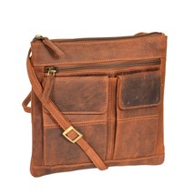 DR369 Women&#39;s Soft Leather Flight Sling Bag Tan - £22.15 GBP