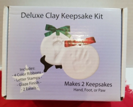 Deluxe Baby Clay Handprint &amp; Footprint Keepsake Kit -NEW/SEALED w/ Ribbo... - £14.85 GBP