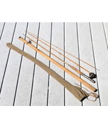 Antique 3 Section Bamboo Fly Fishing Rod With Bamboo Holder and Canvas Case - $919.95 MXN