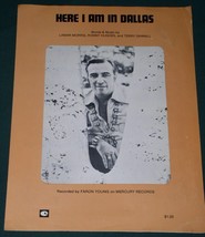 Faron Young Sheet Music Here I Am In Dallas Vintage 1975 Hank Williams Jr. Music - £11.98 GBP