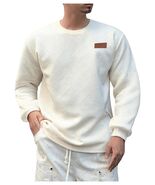 Verdusa Men's Ribbed Round Neck Long Sleeve T-Shirt Beige Size XL - €14,56 EUR Verdusa Men's Ribbed Round Neck Long Sleeve T-Shirt Beige Size XL - €14,56 EUR