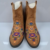 Womans Mudd Boots Embroidered Flowers Brown Size 9 M New - £13.92 GBP
