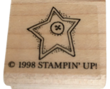 Stampin Up Rubber Stamp Country Star with Button Card Making Tiny Small ... - $2.99