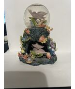 Colorful Dolphin Underwater Snow Globe Coral Fish Cove Shells Prestige - $20.84 CAD