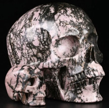 Pink Rhodonite Crystal Skull- Reiki- Mineral- Healing-Quartz-Realistic - £11.72 GBP+
