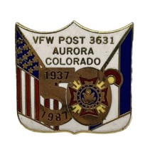 Aurora Colorado VFW Veterans Of Foreign Wars Patriotic Enamel Lapel Hat Pin - £4.83 GBP