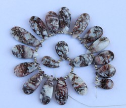 Natural, 20 piece smooth tourmaline quartz gemstone teardrop briolette beads, 8x - £55.34 GBP